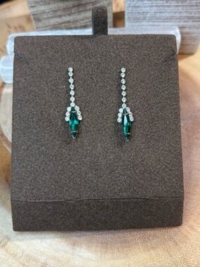 Emerald Green Crystal Marquise Earrings💚